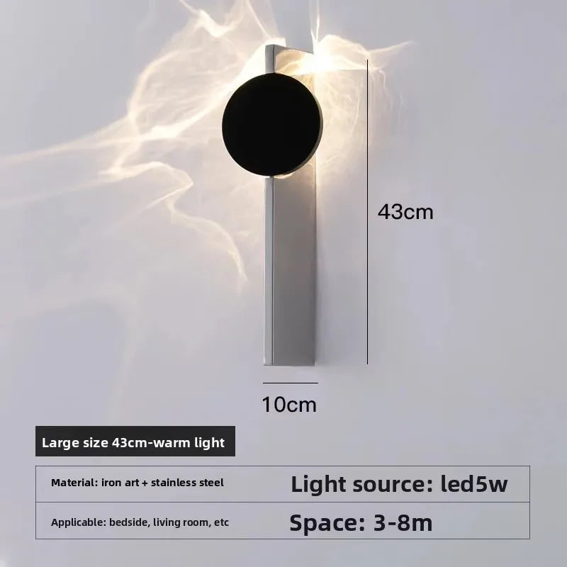 Lampes murales modernes ondulé ombre projetée noir argenté chambre coucher entrée