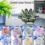 ornements lotus verre transparent rouge rose violet jaune facettes brillantes décoration zen moderne