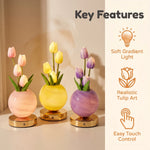 lampe table moderne rechargeable tulipes multicolores marbrées base métallique bleu rose orange violet rechargeable