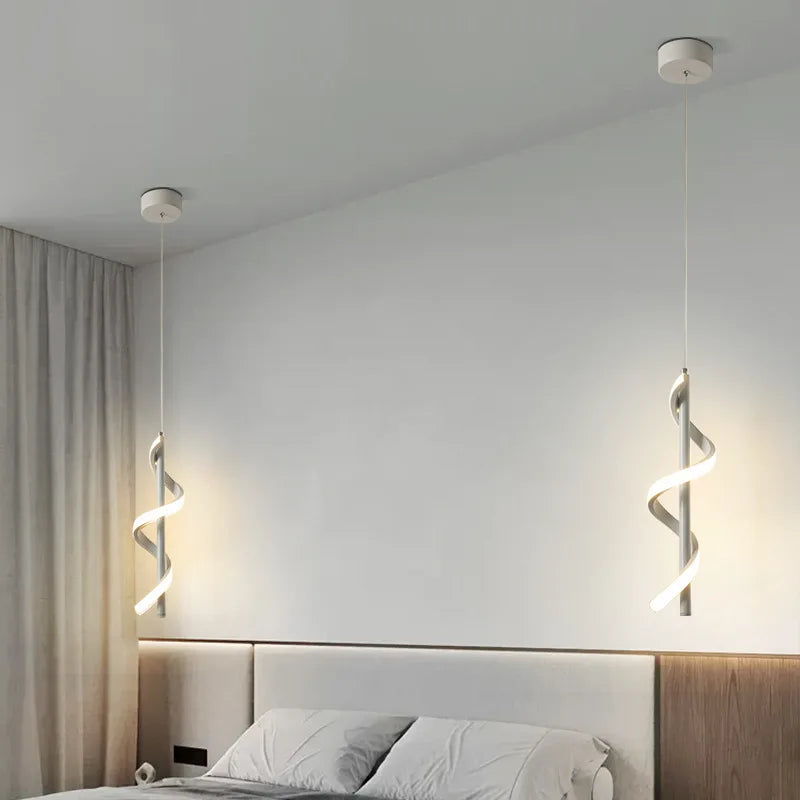 suspension lumineuse spirale blanc moderne éclairage chambre salon 220v flux lumineux 249 2000