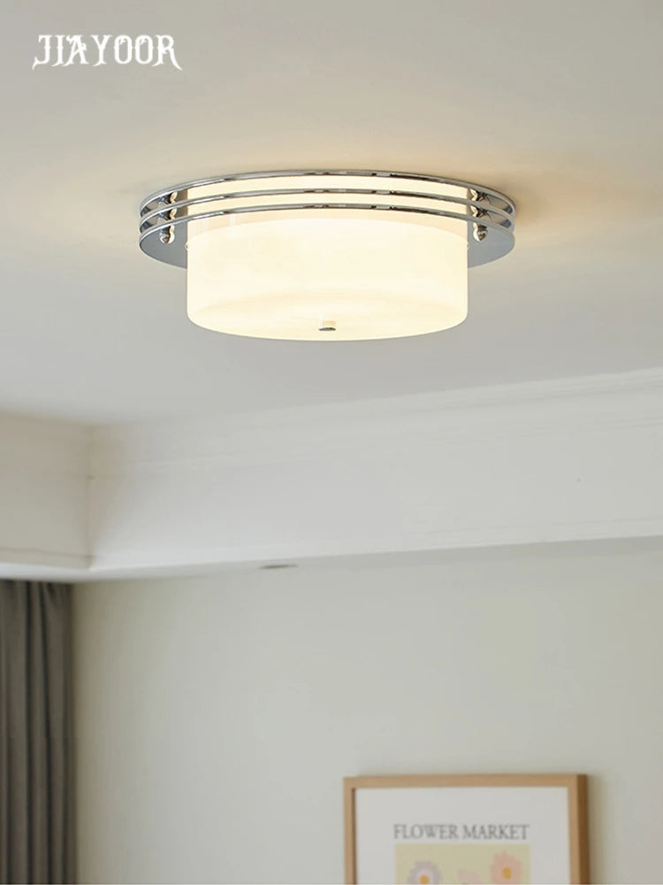 lampe moderne blanc chrome verre opaque 30cm 40cm LED 3000K 4500K 6000K(touches)