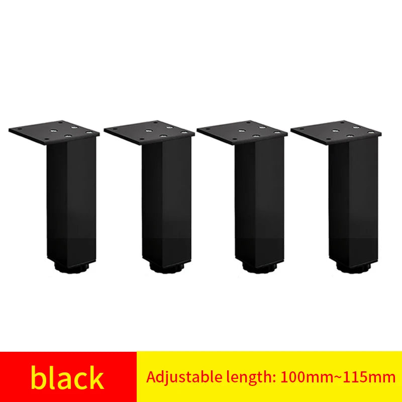 pieds meuble carrés aluminium noir armoire canapé table basse support moderne