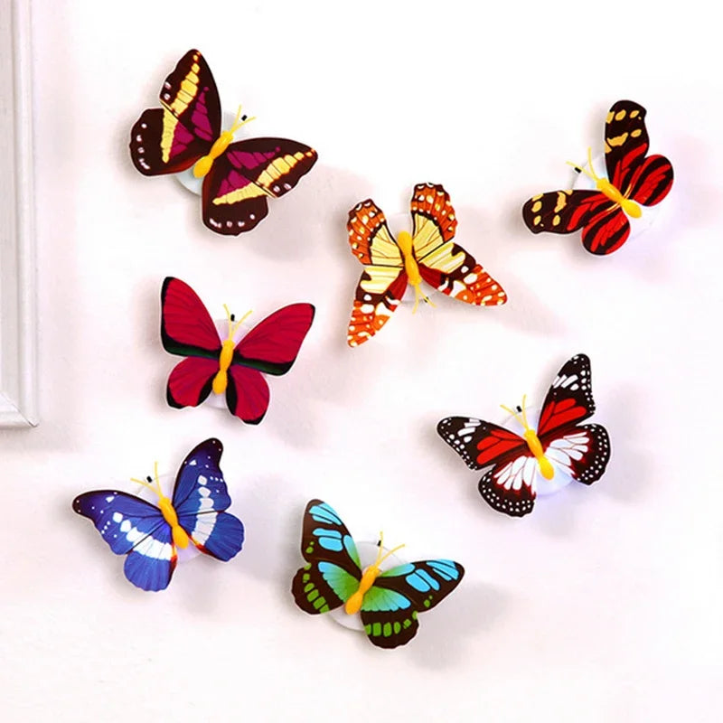 décoration murale papillons lumineux 3d autocollants couleurs variées ailes détaillées recharge usb