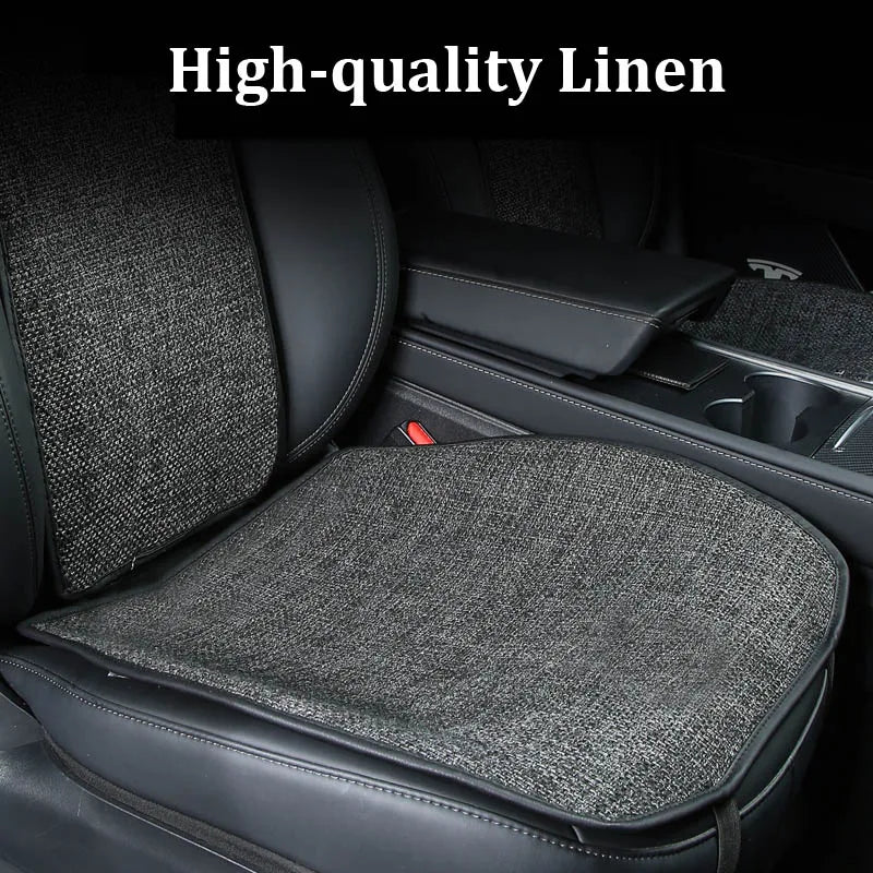 coussin siège tissu lin couvre revêtement arrière clips gris moderne protection voiture