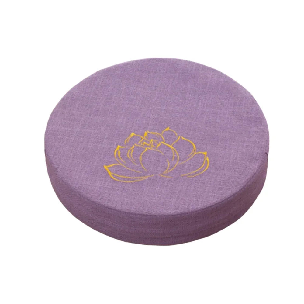 coussin méditation yoga rond broderie fleur lotus mousse épaisse siège salon japonais
