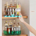 organisateur rotatif épices moderne transparent gris vert blanc kitchen storage minimaliste