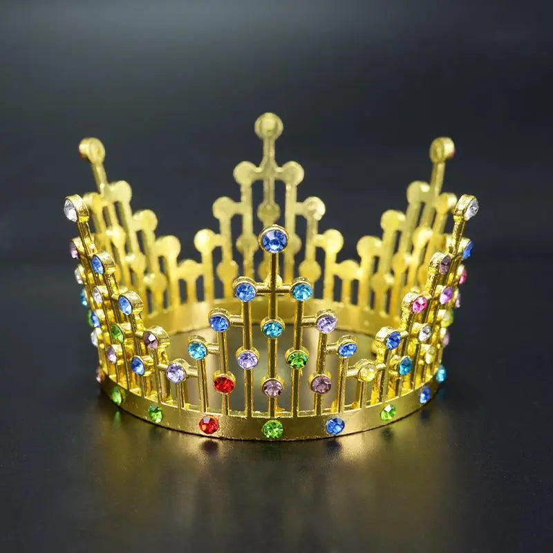 décoration gâteau couronne or argent cristaux topper anniversaire mariage fête élégant baroque