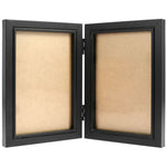 Cadre photo pliable triple moderne noir plexiglas 17x12cm photo 4x6inch