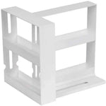 étagère rotative épices blanc moderne niveaux coulissante organisation cuisine blanc mat fixations