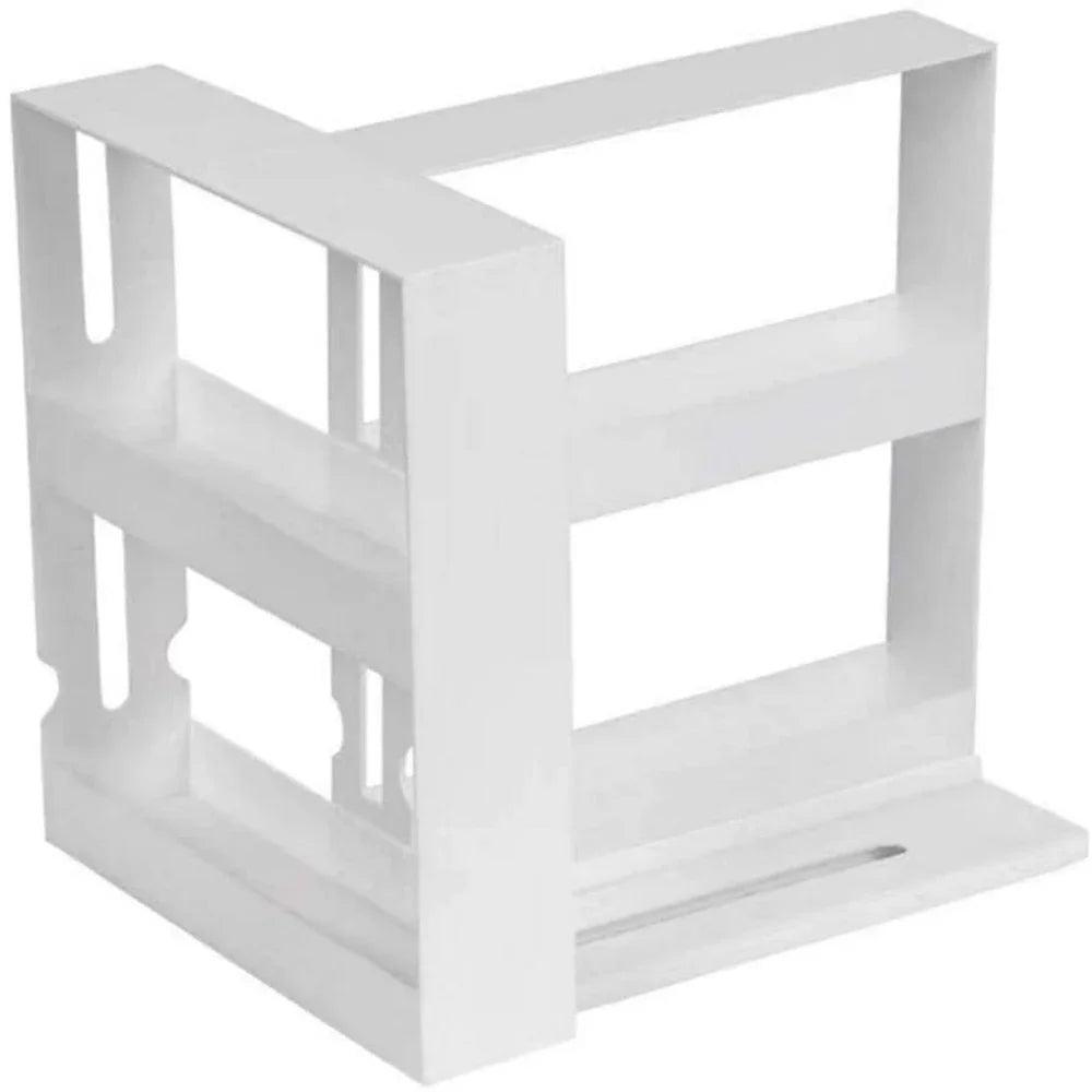 étagère rotative épices blanc moderne niveaux coulissante organisation cuisine blanc mat fixations
