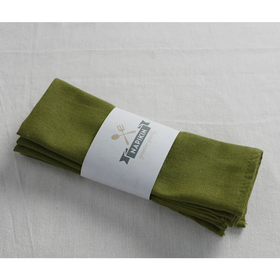 serviettes poly cotton unies 30x45cm classiques clips métalliques couleur rouge noir vert orange
