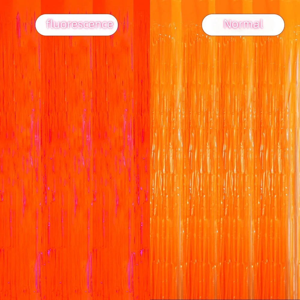 rideau lumineux orange rayures moderne adhésif vert fluo rose bleu violet festif