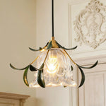 suspension lumineuse led transparente fleurs stylisées moderne vintage chambre restaurant