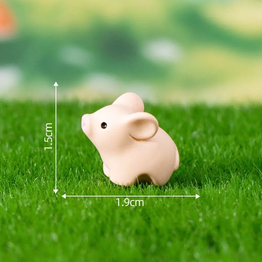miniatures animaux cartoon blanc rose vert jaune gris bleu marron