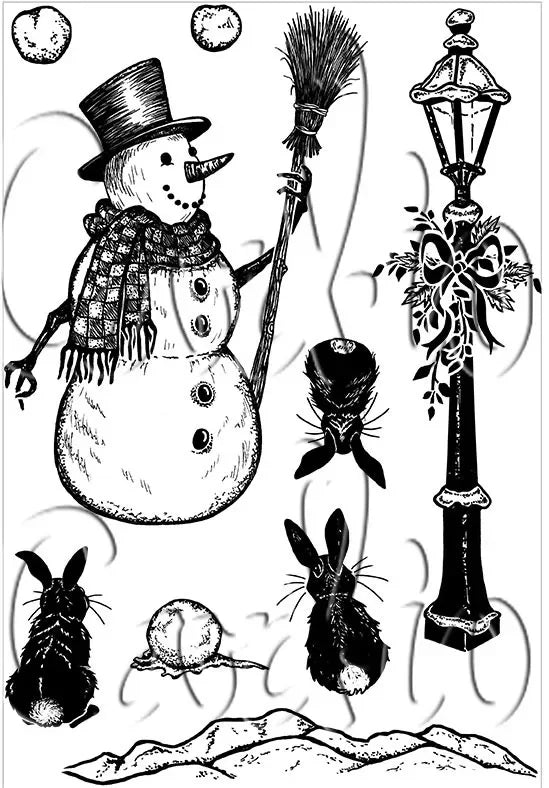 pochoirs noël dessin main noir blanc scrapbooking gaufrage decoration artisanale festive tampon papier carton