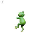 figurine grenouille verte résine décorative cartoon adhésif intérieur extérieur ornement jardin moderne