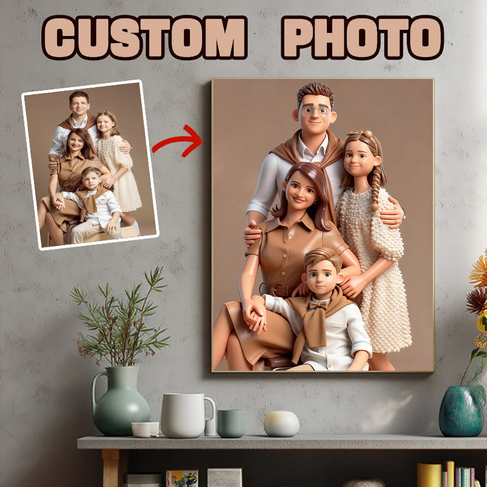toile personnalisée famille assise affiche print your own poster minimaliste cadre noir machine industrielle