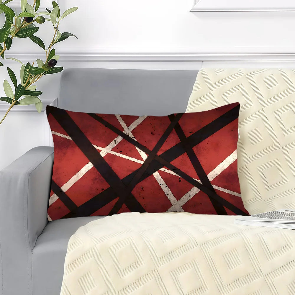 housse coussin imprimé rock band van halen 100 polyester double face moderne diagonale rouge