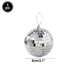 décoration fête disco boules miroirs nappes géométriques argentées dorées turquoises noires