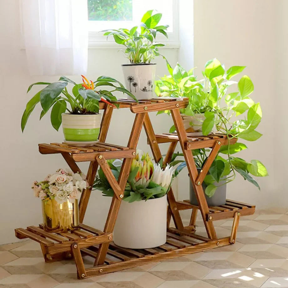 Support plantes en bois pour jardin terrasse balcon