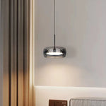 lampe suspendue moderne anthracite gris mat salon restaurant télécommande trois couleurs dimmable led