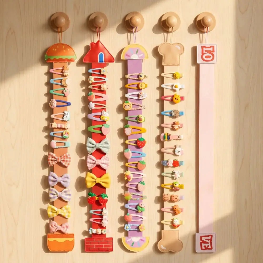 porte accessoires mural clips cheveux pinces linge motifs alimentaires moderne enfantin suction