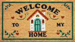 tapis d'entrée moderne motif maison antidérapant couleurs vives rustique printemps été