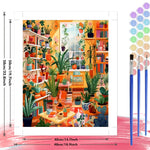 tableau peinture acrylique pinceaux palette paysages végétaux modernes détaillés décoration murale enfants famille
