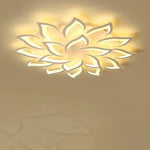 lampe moderne fleur lotus acrylique polie blanc noir réglable lumière chambre salon