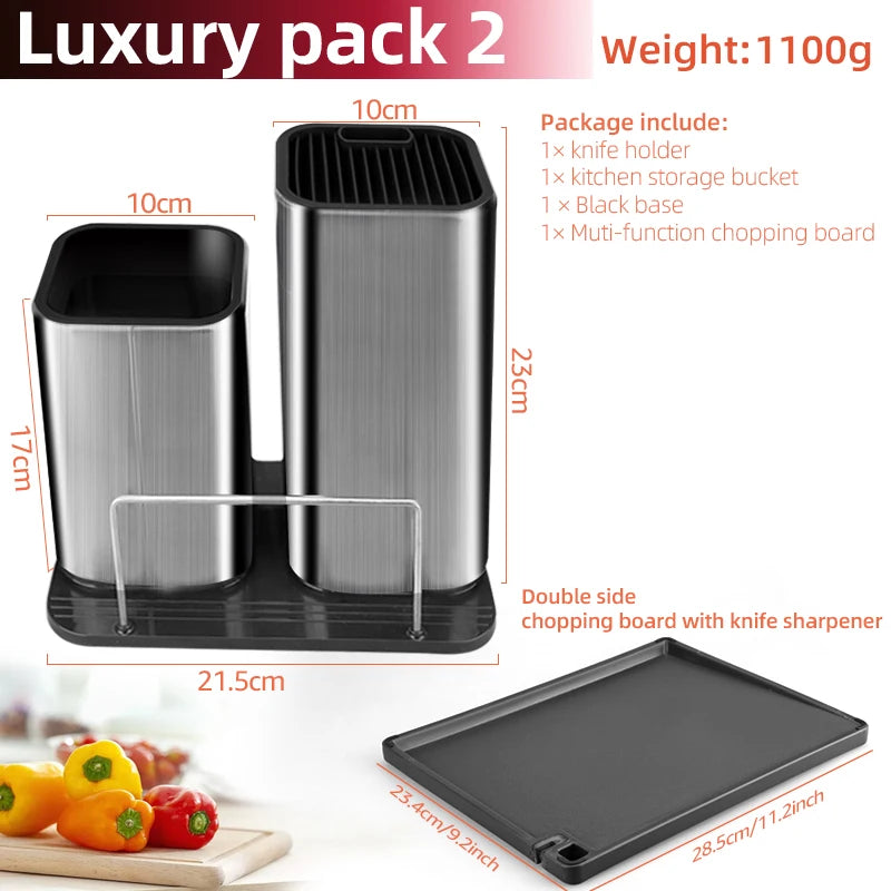 rangement cuisine moderne couteaux ustensiles support vertical spatules écumoire fourchette transparent argENTA Brillant lignes