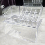 organisateur bijoux boîte transparente moderne poignées plastique grande taille cosmétiques maquillage soins peau