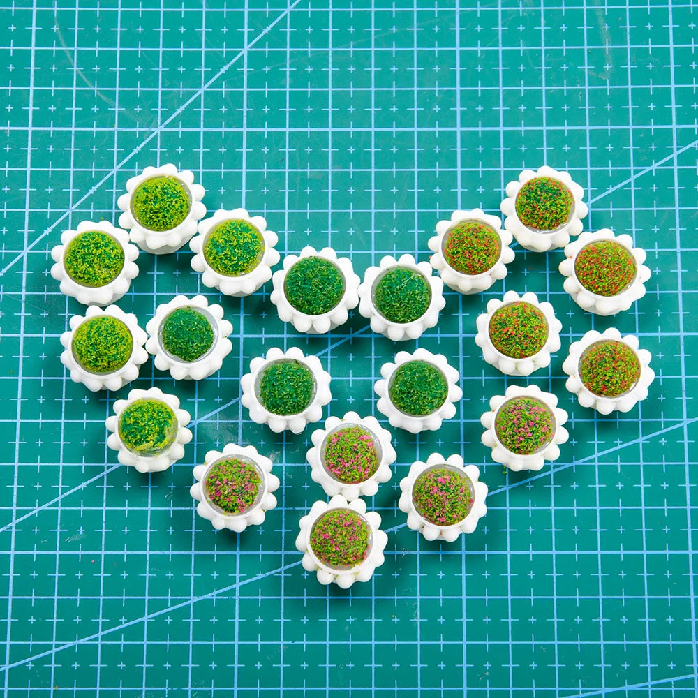 miniature pots fleurs blanc détails relief décoration jardin diy artificiels