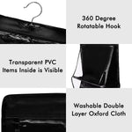 sac rangement noir transparent tissu oxford réutilisable crochet 360° classique durable multiple utilisation