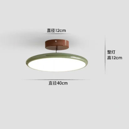 plafonnier moderne rond vert beige marron lisse opaqué télécommande led 40cm 50cm lumière chaude