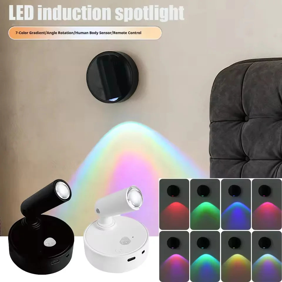 Spot lumineux led noir blanc rechargeable usb adhésif tactile couleur infrarouge moderne minimaliste
