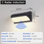 lampe murale moderne sensor motion led noir blanc 85265v ip65 étanche