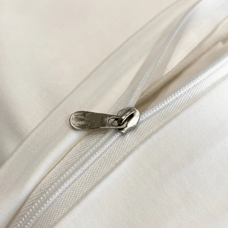 drap lit blanc bordure brodée ultra doux housses taies oreillers classique 18m 20m machine