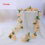 guirlande fleurs artificielles mariage rose clair blanc décoratif intérieur romantique 1.8m 135 têtes