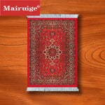 tapis persan franges ornements traditionnels rouge bleu noir beige marron classique sous verre gaming