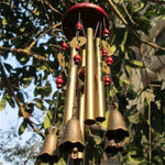 cloche vent ange doré rouge métal brillant traditionnelextérieur cloches fixé chaînes