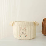 panier rangement brodé animaux ours lapin écureuil poignées détachables rangement vêtements moderne respectueux environnement