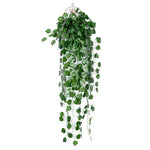 plantes artificielles suspendues feuilles ovales vigne moderne anneaux métalliques extérieur intérieur decoration