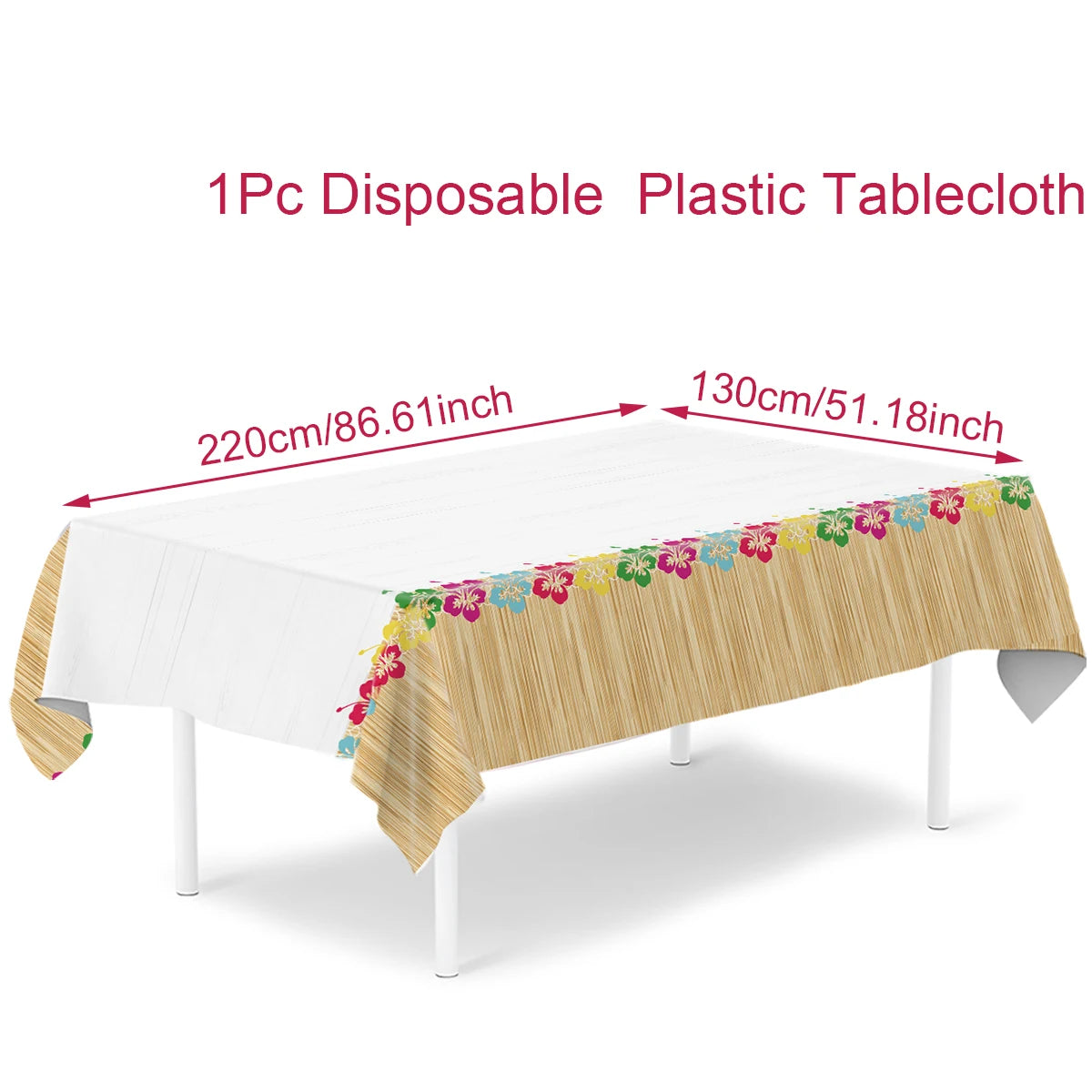nappe table fête tropicale fleurs feuilles modernes couleurs vives opaque enfants anniversaire