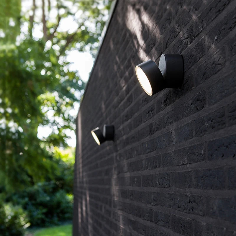 lampe murale led moderne gris métallisé hydrofuge 150mm haute rotation 90degres