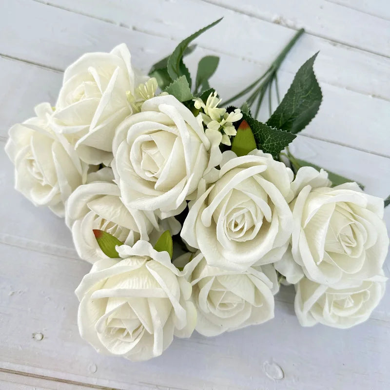 bouquet roses artificielles soie decoration intérieure moderne élégante anniversaire fiançailles graduation valentin