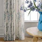 rideau fleur stylisé beige bleu clair classique 100cm 250cm 200cm 250cm 300cm 250cm 400cm