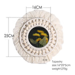 miroir boho blanc macramé franges deco mur salon chambre bébé artisanal