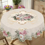 nappe polyester fleur coq campagne facile nettoyage rectangulaire pâques fête pastoral