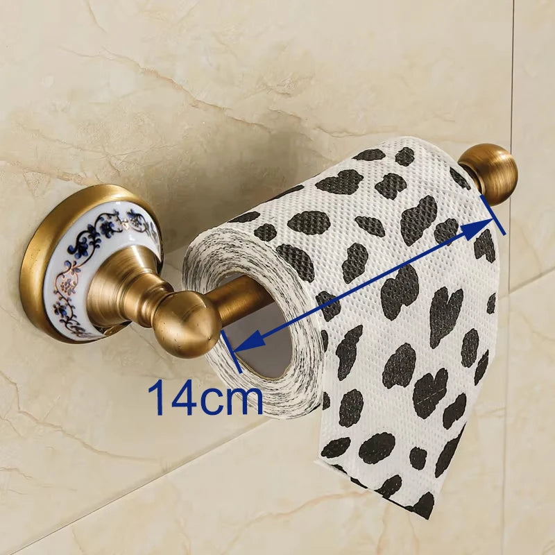 accessoires salle bain doré motifs floraux classiques papier toilette serviette bar serviette vis assembleur