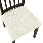 housse chaise extensible gris rayures ondulées moderne salle manger fauteuil